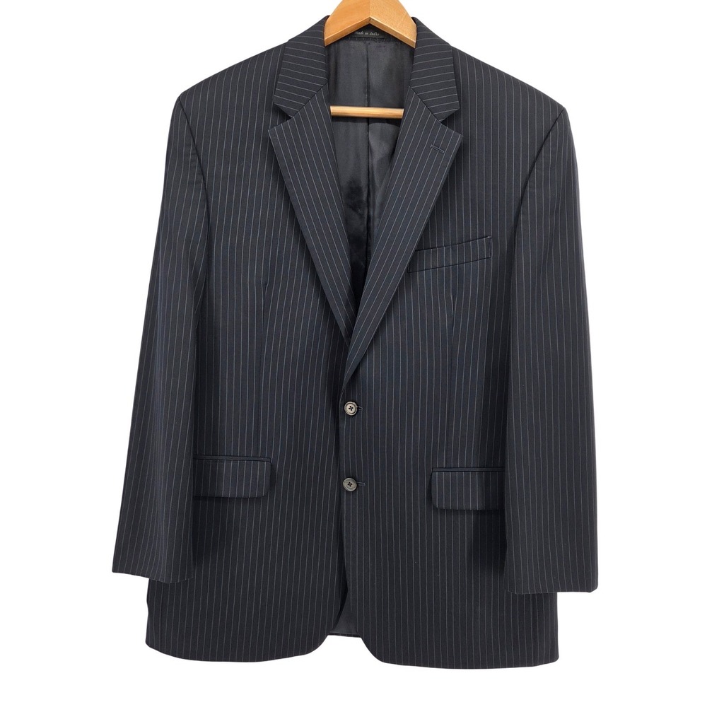Lauren Ralph Lauren Men's Navy Pinstripe Wool Suit‎ Blazer Jacket 44L